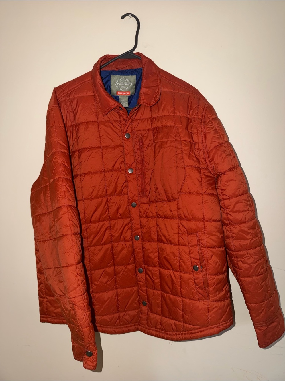 St. John's Bay Men’s Quilted Orange Puffer Jacket
